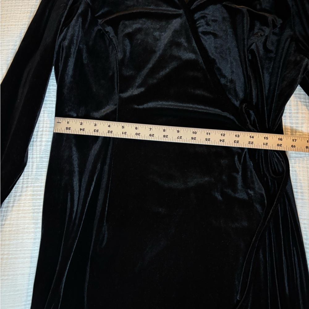 Talbots Black Velvet Wrap Dress - Picture 6 of 9